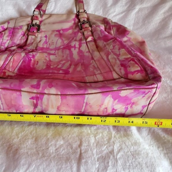 Prada XL bag beige peach Pink orange Leather double handle Tote tie dyed edition - Picture 10 of 16